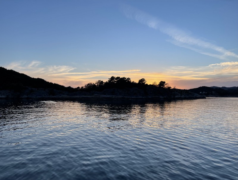 Sundown from the boat — Photo courtesy of author